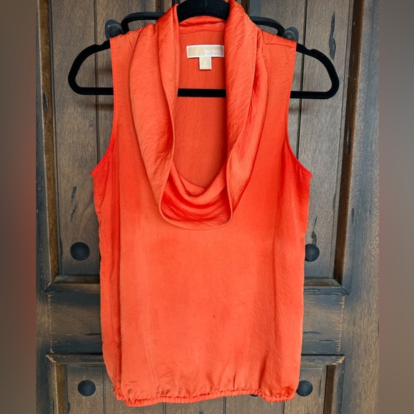 Michael Kors Tops - Michael Kors Vibrant Orange Cowl Neck Blouse has a small stain